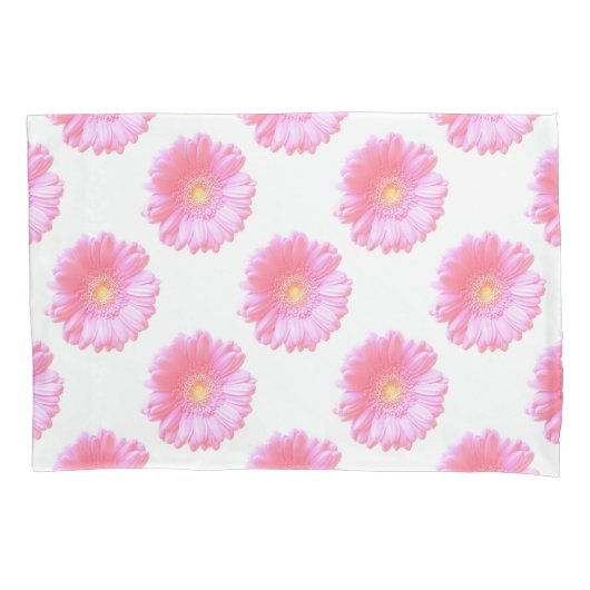 Housse D'oreillers Faisée de gerbera rose pâle (devant)