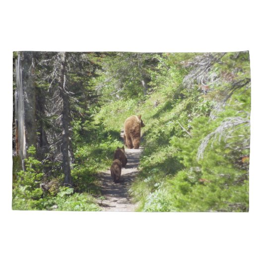 Housse D'oreillers Famille d'ours brun (Dos)