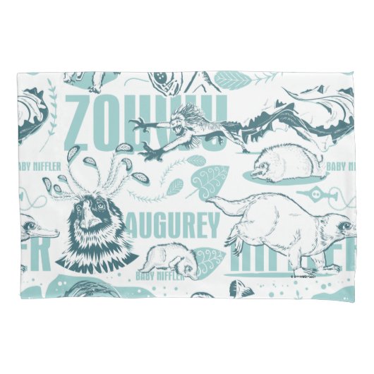 Housse D'oreillers Fantastic Beasts Motif bleu (devant)