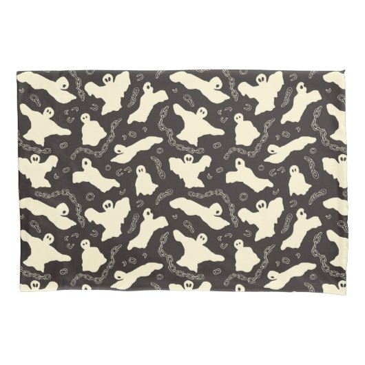 Housse D'oreillers Fantômes crémeux - motif d'Halloween. (devant)