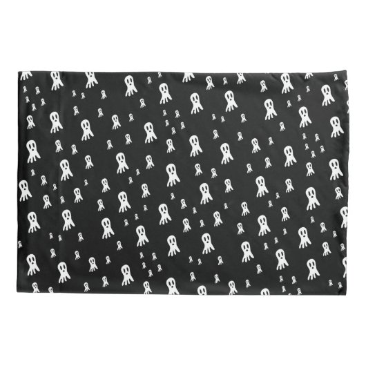 Housse D'oreillers Fantômes d'Halloween foncé (Dos-gauche)