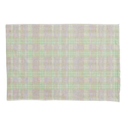 Housse D'oreillers Farmhouse Neutral Sage Plaid (devant-gauche)