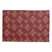 Housse D'oreillers Faux Golden Foil Snowflakes Sur Rouge (Pas Vrai Fo (Dos-gauche)
