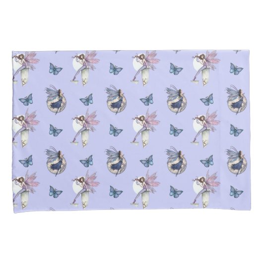 Housse D'oreillers Fée et papillons Motif sur Periwinkle (devant-Droit)