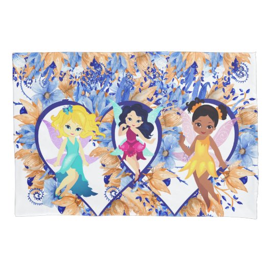 Housse D'oreillers fées et coeurs Pillowcase (devant)