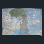Housse D'oreillers Femme avec parasol - Madame Monet et son fils<br><div class="desc">Claude Monet, 1875 en plein air peinture à l'huile sur toile représente Claude Monet femme Camille avec un parasol, debout sur une colline verte herbacée avec un ciel bleu nuageux en arrière - plan, lors d'une journée ventée en été chic boho clair bohème chic décoration d'art moderne classique historique moderne...</div>