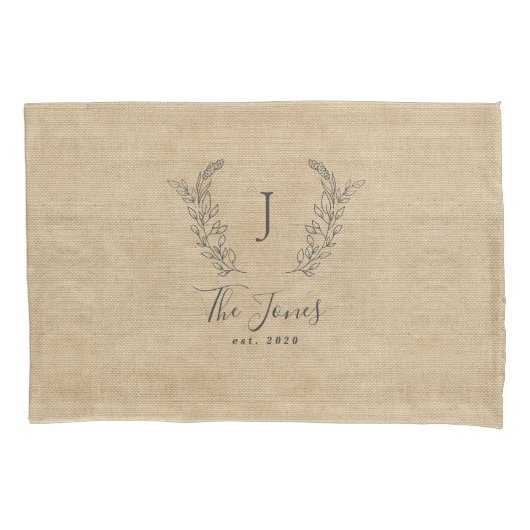 Housse D'oreillers Ferme de nom de famille monogrammée rustique (devant)