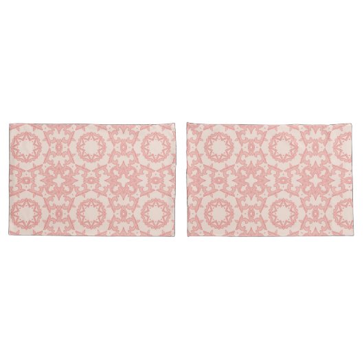 Housse D'oreillers Ferme Rose Et Crème  (Dos-Set)