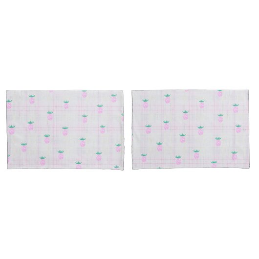 Housse D'oreillers Ferme Rose Pineapple  (devant-Set)