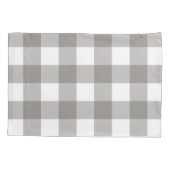 Housse D'oreillers Ferme Rustique Gris & Blanc Buffalo Plaid Carré (Dos)