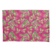 Housse D'oreillers Festif Motif de feuillage de canneberge, Fuchsia (devant)