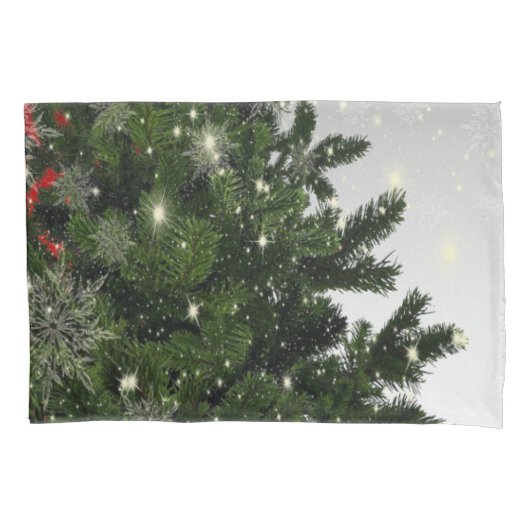 Housse D'oreillers Fête de Noël Arbre vert Rouge Argent Flèches (devant)