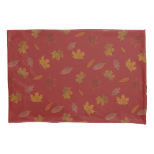 Housse D'oreillers Feuille d'automne d'or sur la couleur faite sur
