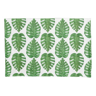 Housse D'oreillers Feuille de Monstera d'aquarelle