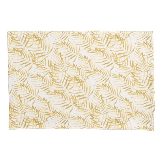 Housse D'oreillers Feuille de palme d'or tropicale (devant)