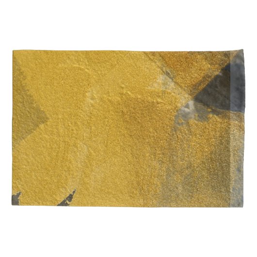 Housse D'oreillers Feuille d'or, conception noire abstraite (Dos)