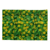 Housse D'oreillers Feuille verte à fleur jaune simple (Dos)