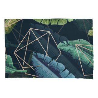 Housse D'oreillers Feuilles Abstraits : Ligne Polygonale Sans Couche.