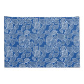 Housse D'oreillers Feuilles blancs sur Blue Pillowcase (Dos-Droit)