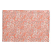 Housse D'oreillers Feuilles blancs sur Pillowcase orange (Dos-gauche)