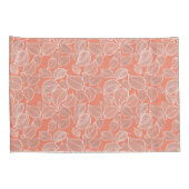 Housse D'oreillers Feuilles blancs sur Pillowcase orange (Dos-Droit)