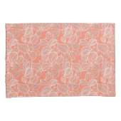 Housse D'oreillers Feuilles blancs sur Pillowcase orange (devant-Droit)
