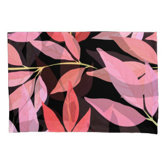 Housse D'oreillers Feuilles botaniques, motif sans couture colorée.