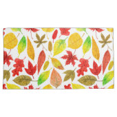 Housse D'oreillers Feuilles d'automne blanc (devant-Droit)