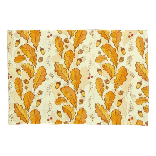 Housse D'oreillers Feuilles de chêne jaune : arrière - plan d'automne (devant)