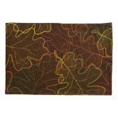 Housse D'oreillers Feuilles de chêne transparent, Motif d'automne. (Dos)