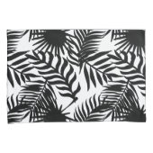 Housse D'oreillers Feuilles de palme tropicale noir et blanc (devant-Droit)