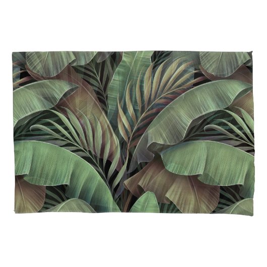 Housse D'oreillers Feuilles de palmiers tropicaux, illustration 3D de (devant)