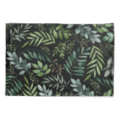 Housse D'oreillers Feuilles de verdure aquarelle   (Dos)