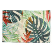Housse D'oreillers Feuilles et fleurs tropicaux : Motif dynamique (Dos)