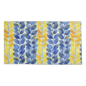 Housse D'oreillers Feuilles jaune et bleu (Dos-gauche)