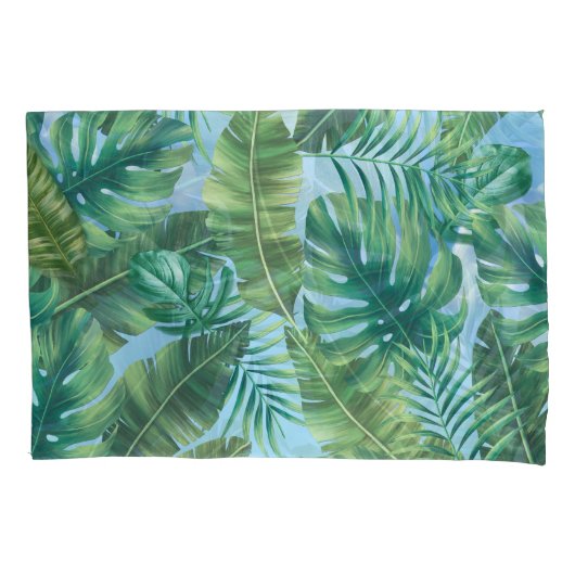 Housse D'oreillers Feuilles plantes verts tropicaux (devant)