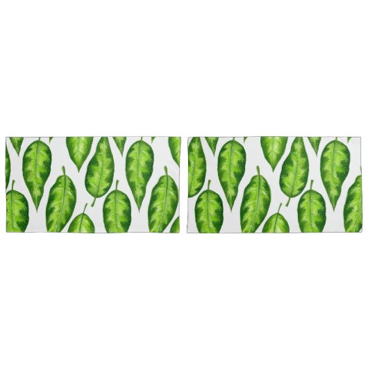 Housse D'oreillers Feuilles tropicaux (devant-Set)
