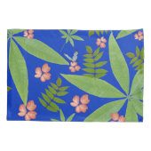 Housse D'oreillers Feuilles tropicaux en bleu (Dos)