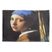 Housse D'oreillers Fille avec une perle qui écoute après Johannes Ver (Dos-gauche)