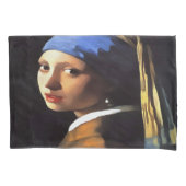 Housse D'oreillers Fille avec une perle qui écoute après Johannes Ver (devant-gauche)