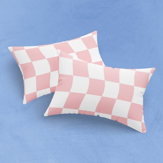 Housse D'oreillers Fille Pastel rose blanc Verre Checker