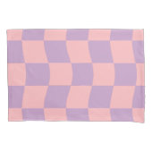 Housse D'oreillers Fille Pastel rose violet Motif Wavy Check (devant-gauche)
