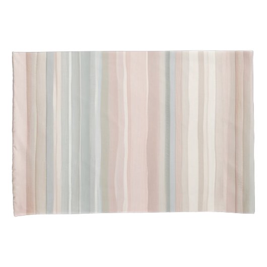 Housse D'oreillers Fille rose et Mint Moderne bande côtière (devant-Droit)