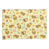 Housse D'oreillers Filles mignonne Bumble Bee Printemps Floral Patter (devant-Droit)