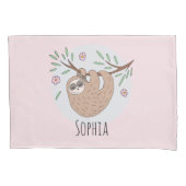 Housse D'oreillers Filles mignonne couchant couchage Animal et nom En (devant-gauche)