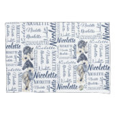 Housse D'oreillers Filles personnalisées nom pillowcase avec chevaux (devant)