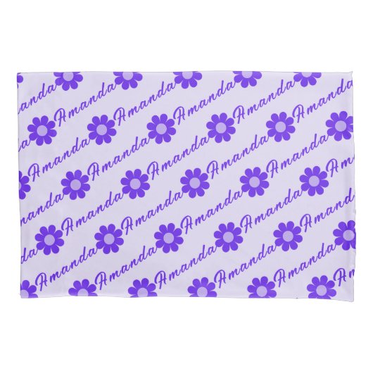 Housse D'oreillers Filles Simple Pillowcase à fleurs violettes (devant)