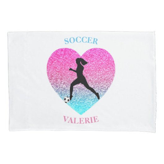 Housse D'oreillers Filles Soccer Pillowcase personnalisée (devant)