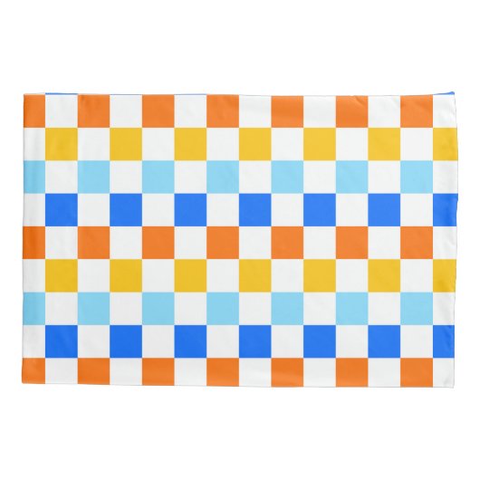 Housse D'oreillers Fire and ice checkerboard pattern (Dos-gauche)