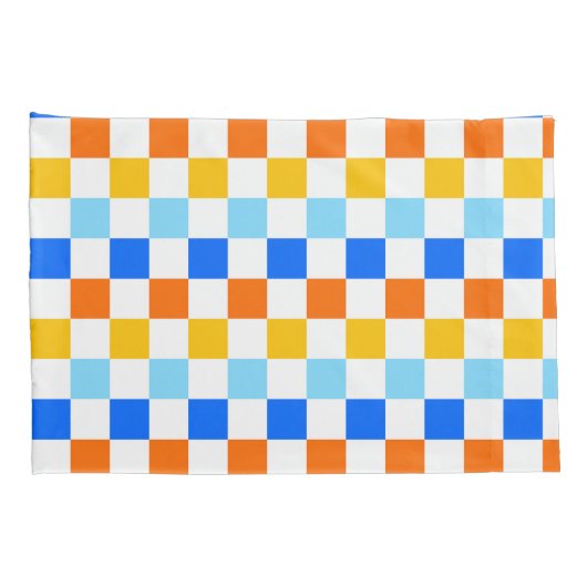 Housse D'oreillers Fire and ice checkerboard pattern (Dos-Droit)